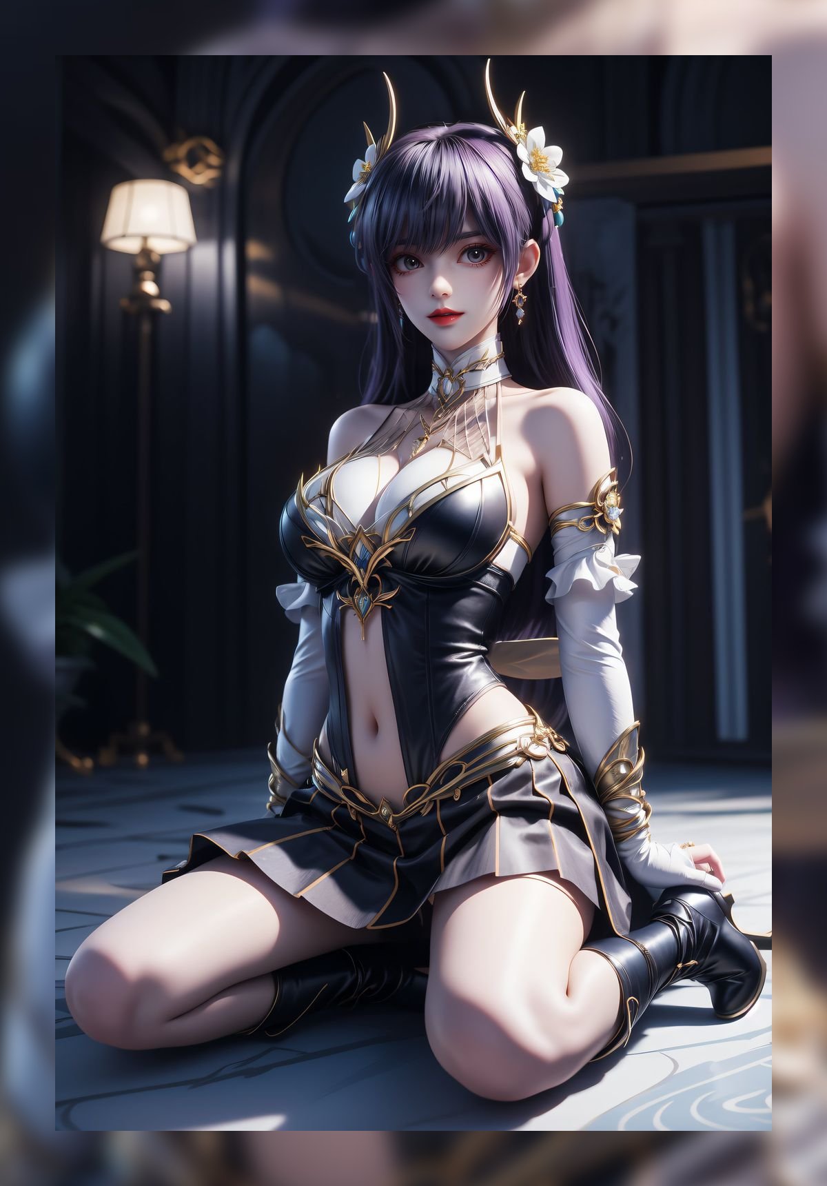 炸裂的ai美女神印王座枫玲儿6k图包壁纸