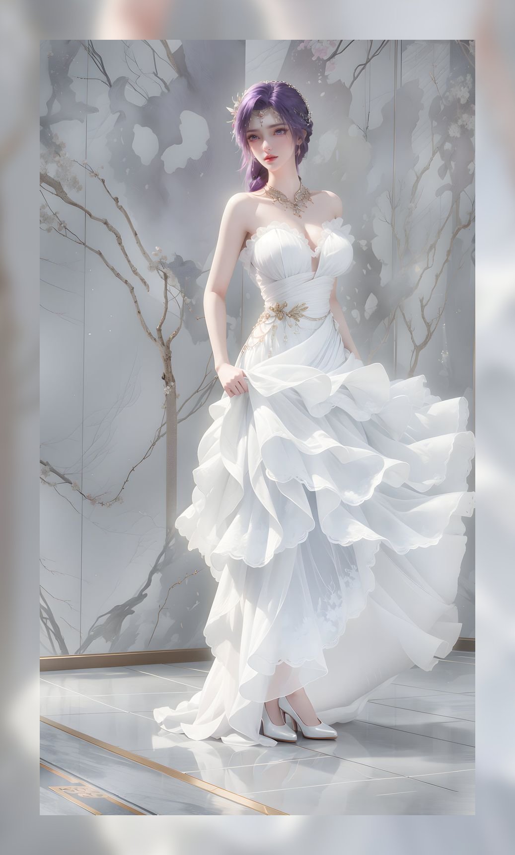 炸裂的ai美女完美世界云曦超清6k打包壁纸