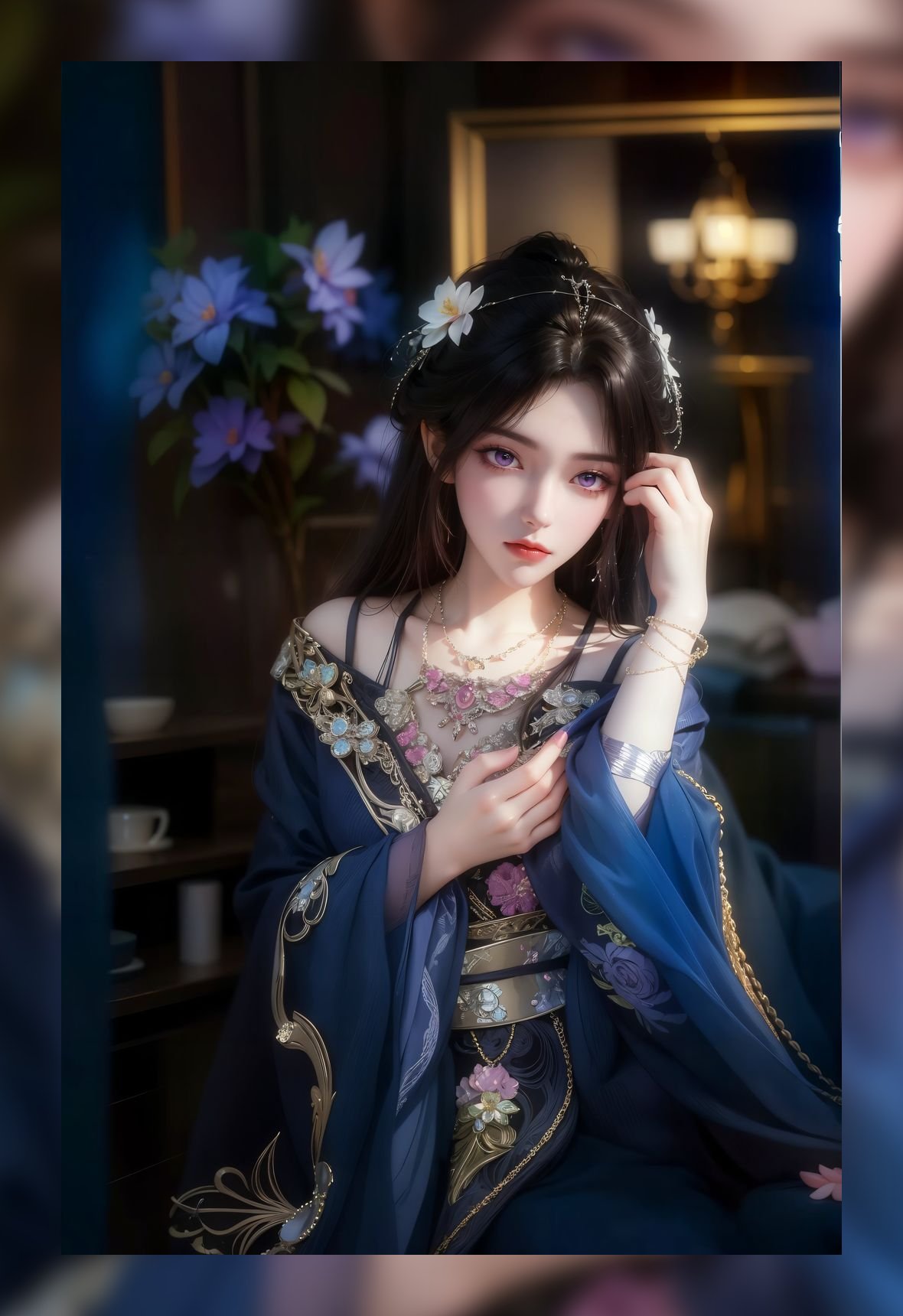 炸裂的ai女神完美世界月婵精美8k壁纸打包