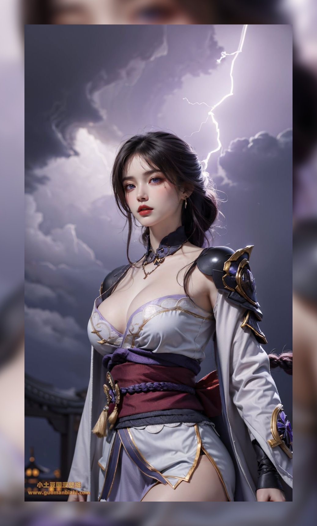 国风ai美女原神雷电将军高清6k打包壁纸