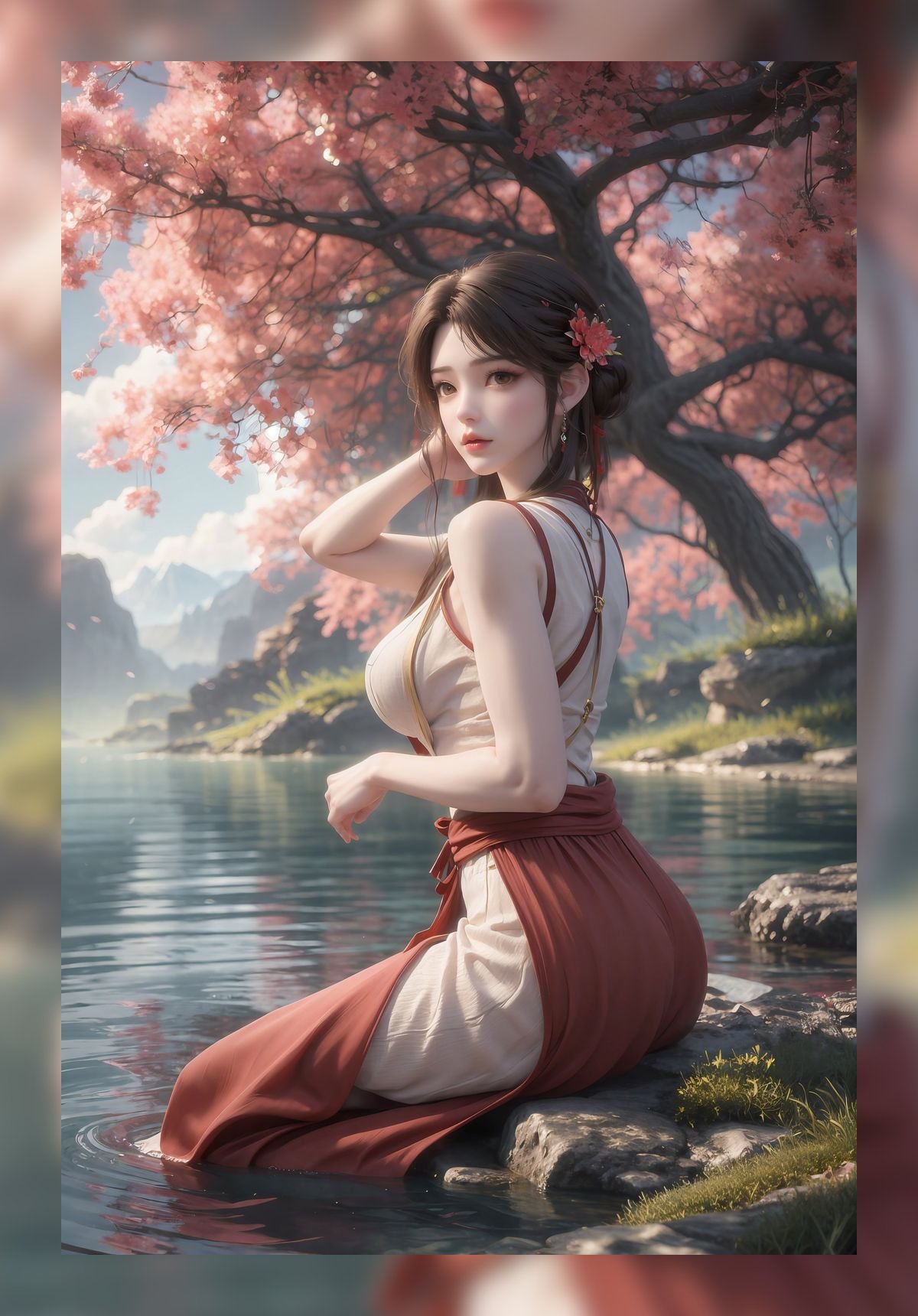 国潮ai桌布完美世界火灵儿超清晰4k壁纸下载