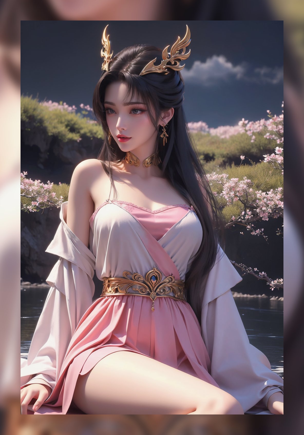 国潮ai桌布完美世界天狐仙子超清晰6k图包壁纸