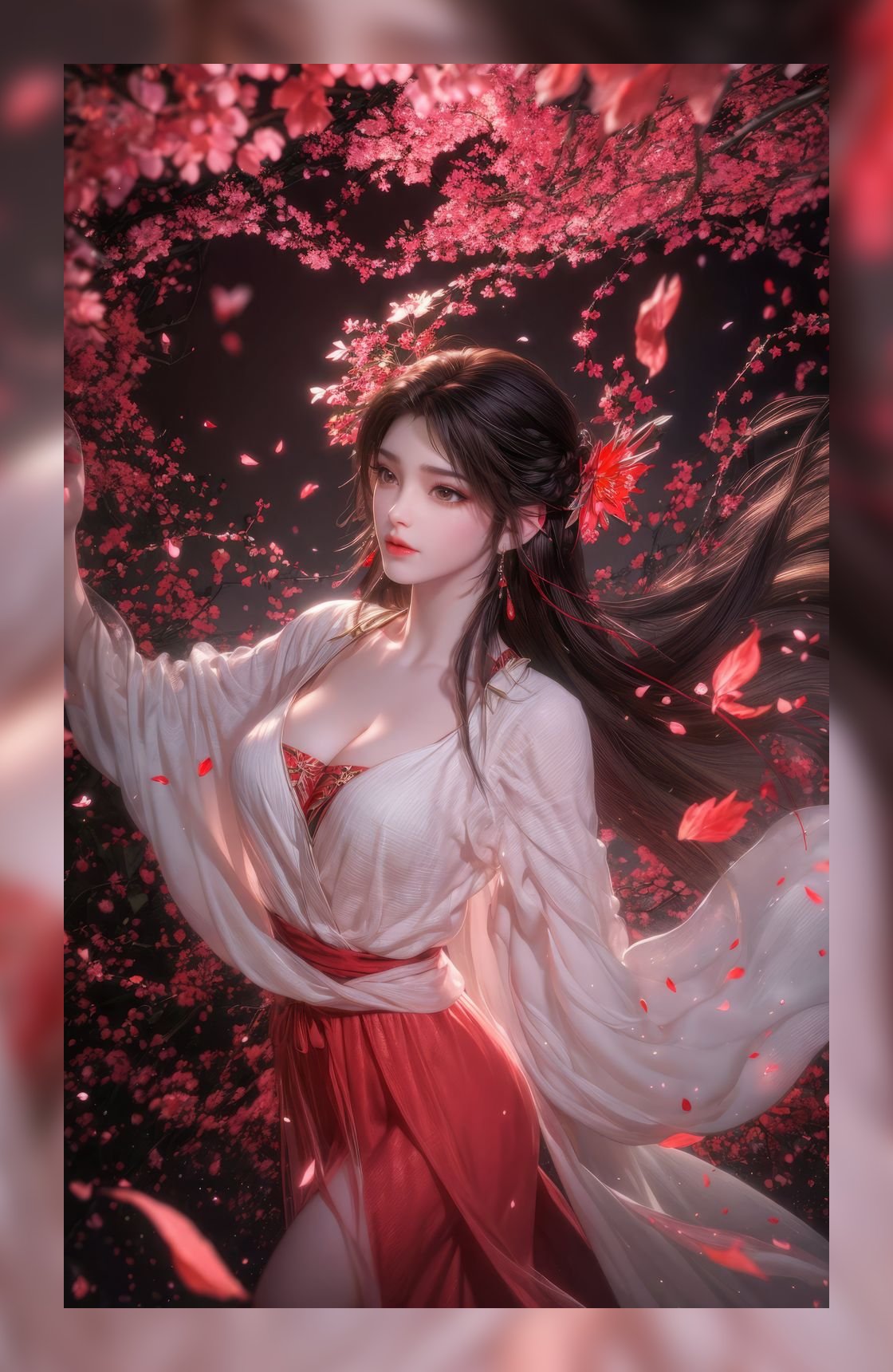 炸裂的ai素材完美世界火灵儿精美8k壁纸打包