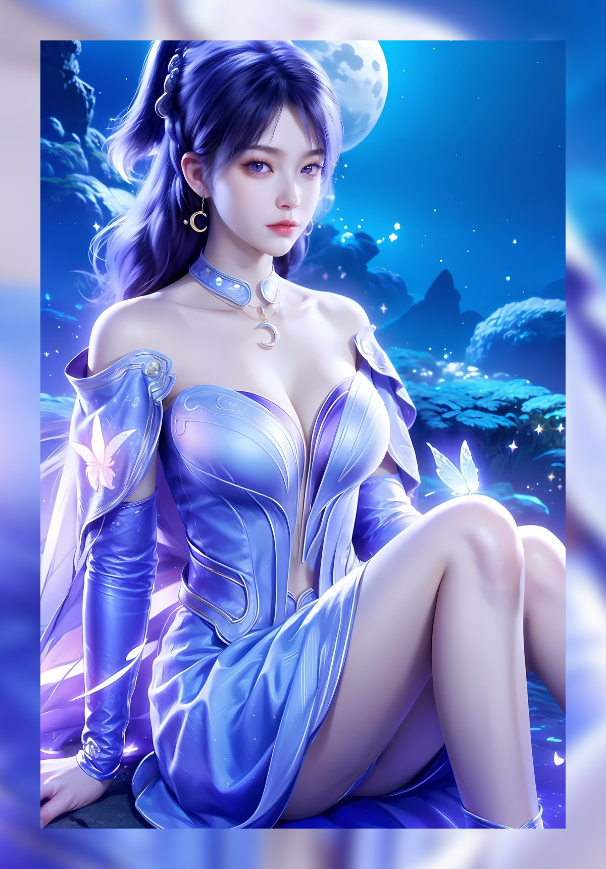 精美的ai绘画遮天姬紫月超清晰4k打包壁纸