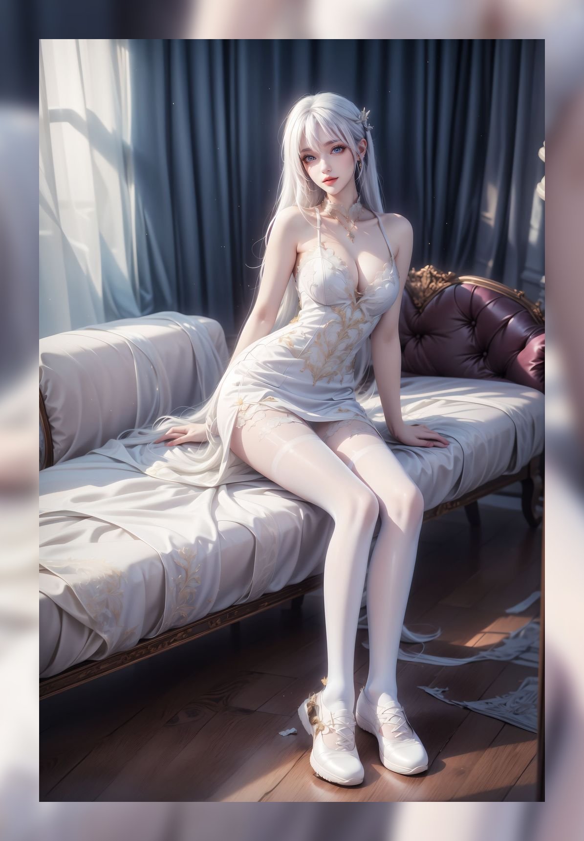 炸裂的ai美女神印王座圣采儿4k图包壁纸