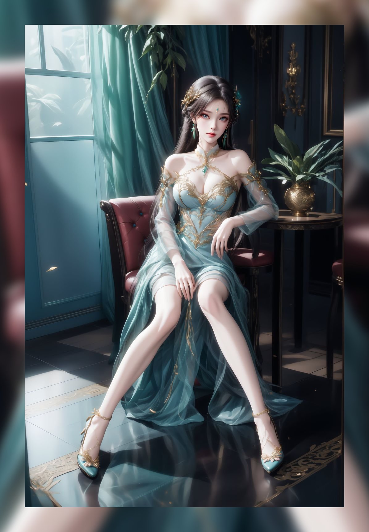 国潮ai素材斗破苍穹萧薰儿精美4k图包壁纸