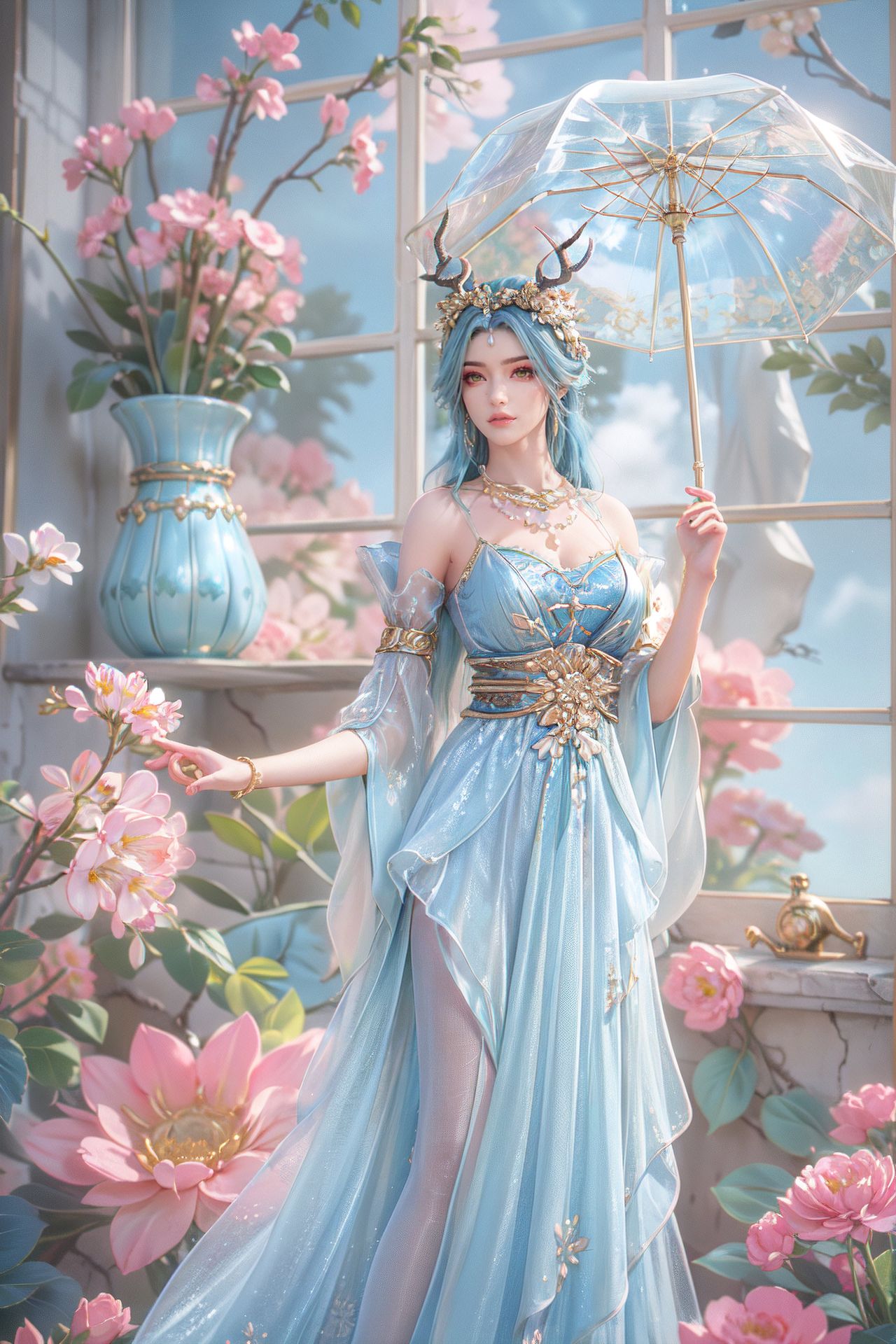 精致ai美女完美世界龙女4k图包壁纸