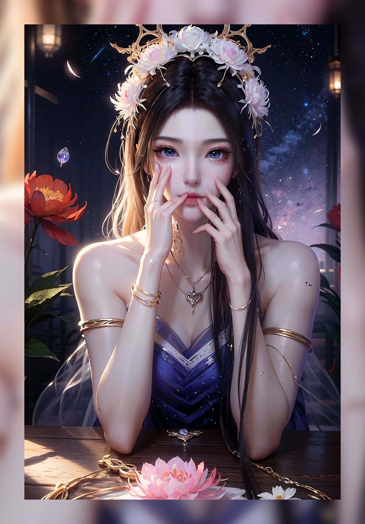热门ai绘画紫灵紫灵4201-27p超清6k打包壁纸