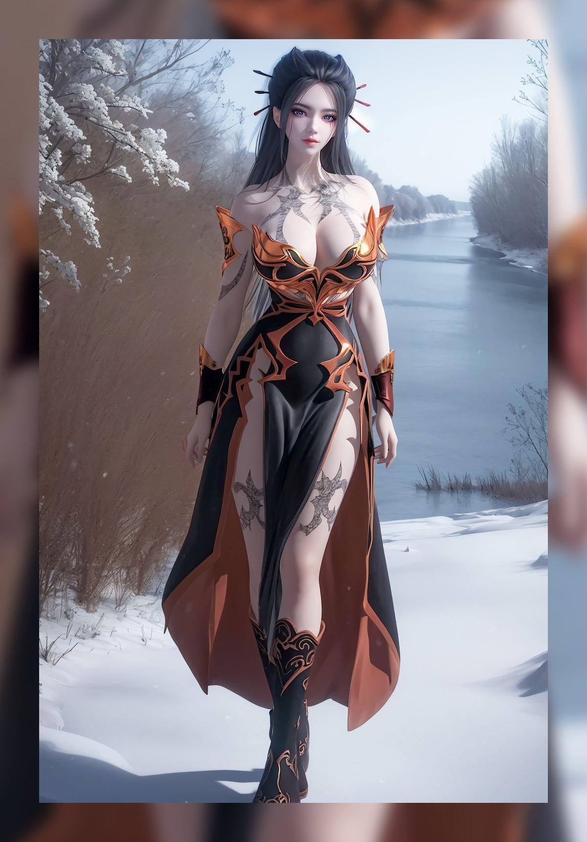 高品质ai生成天行九歌焰灵姬超清晰8k壁纸下载