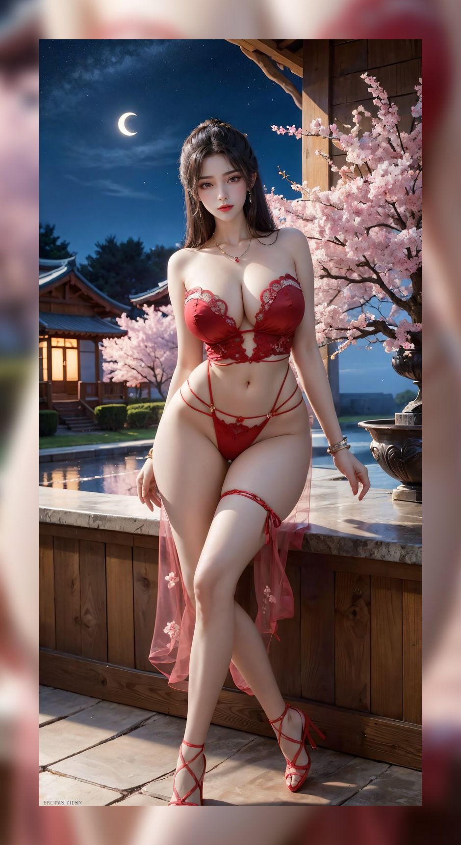 新出炉ai素材完美世界月婵超清6k壁纸下载