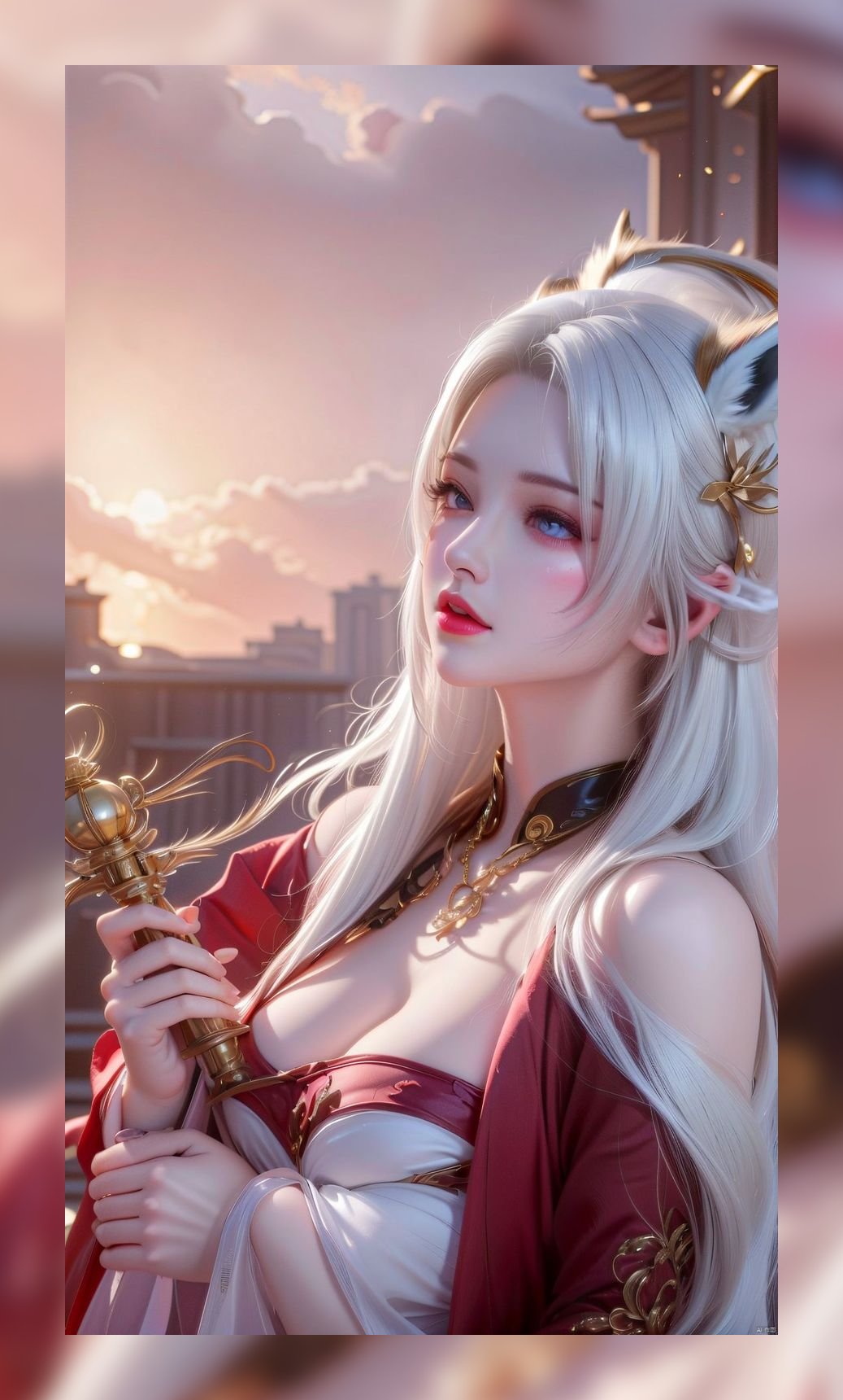 精美的ai桌布完美世界天狐仙子4k壁纸下载